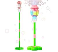 Outdoor Standing Bubble Machine Remote Control - ABS 96x19x19cm 380g USB Rechargeable - Music Light Bubble Blower for Party Wedding - Adjustable Height Kids Toy
