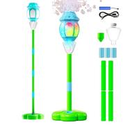 Outdoor Standing Bubble Machine Remote Control - ABS 96x19x19cm 380g USB Rechargeable - Music Light Bubble Blower for Party Wedding - Adjustable Height Kids Toy
