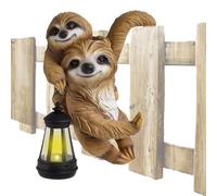 Outdoor Statues - Hand Painted Sloth Sculpture, Solar Powered Lawn Ornament, Durable Resin Animal Figurine, Charming Garden Accent | Auto Light Decorative Statue For Porch, Garden, Courtyard, Walkway,