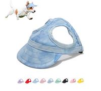 Outdoor Sun Protection Hood for Dogs, Dog Sun Hat, Adjustable Dog Sun Protection Baseball Hat Cap, Dog Sun Hat with Ear Holes, Dog Hat, Pet Baseball Cap Outdoor Sports Sun Hat (Blue, L)