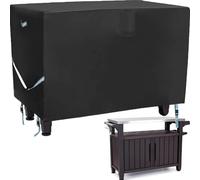 Outdoor Table Cover 55 Inch, Heavy Duty Waterproof Fabric BBQ Cart Cover Compatible with 52-inch Keter Unity XL Portable Outdoor Table, Grill Cart Serving Bar Table Patio Cabinet Cover,55" x 24" x 32"