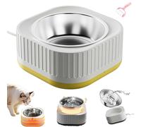 Outdoor Thermostatic Control Heated Dog Pet Bowl,Heated Water Bowl for Cats and Dogs,Automatic Warming Dish with Chewproof Cord for Animals (B)