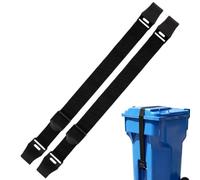 Outdoor Trash Can Straps - 2 Pack Adjustable Lid Lock for Garbage Bins | 47.24 x 1.96 Inch | Garbage Can Lock Reusable Metal Claw Rustproof | Adjustable Nylon Security Belt for Bear, Raccoon