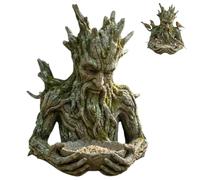 Outdoor Tree Spirit Bird Feeder Sculpture, Ancient Tree Design with Hidden Keyhole Hanger, Weatherproof Resin Wild Bird Feeding Station for Garden, Patio Yard Decoration, Unique Gift for Bird Lovers