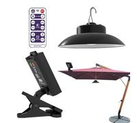 Outdoor Umbrella Lights - ABS 7.08 Inch | Waterproof Solar Powered LED Clip On Umbrella Pole Light | Rechargeable Patio Umbrełla Lighting For Garden Beach Party Decoration Outdoor Ambience