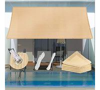 Outdoor UV Protection Canopy Net - 3,4 x 9,5 m Rectangle Awning for Garden & Patio, 95 % UV Block, Includes Free Rope, Cream Color - Ideal for Parties & Events