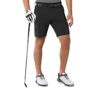 Outdoor Ventures Short de golf stretch UPF 50+ pour homme - Léger - Séchage rapide - 22,4 cm - Avec 3 supports pour t-shirt et poches - Pour le golf, Noir , 40