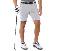 Outdoor Ventures Short de golf stretch UPF 50+ pour homme - Léger - Séchage rapide - 22,4 cm - Avec 3 supports pour t-shirt et poches - Pour le golf, gris argenté, 38