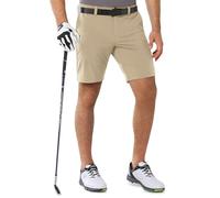 Outdoor Ventures Short de golf stretch UPF 50+ pour homme - Léger - Séchage rapide - 22,4 cm - Avec 3 supports pour t-shirt et poches - Pour le golf, kaki, 34
