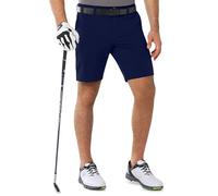 Outdoor Ventures Short de golf UPF 50+ stretch pour homme - Bermuda léger à séchage rapide - Avec 3 supports pour t-shirt et poches - Pour le golf, bleu foncé, 38