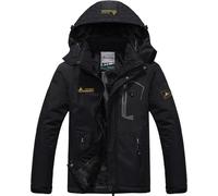 Outdoor Vestes d'hiver chaudes Parka Manteau d'hiver Avec capuche amovible Avec fermeture éclair Hommes Vestes Noir, Taille XS