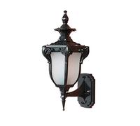 Outdoor Wall Sconce-Light E27 Retro Exterior Wall Mount Light Fixture, European Style Patio Ip54 Waterproof Lantern Wall Lamp Porch Aluminum Wall Sconce Lighting With Seeded Glass Shade/Black/21*45Cm