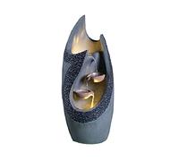 Outdoor Water Fountain Garden Waterfall Fountain Solar Powered Outdoor 3-Tier Bowl Waterfall Floor Fountain with LED for Outdoor Patio Garden