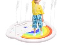 Outdoor Water Sprinkler Mat, PVC Splash Pad Play Toy, Multipurpose Interactive Spray Feature, Foldable Storage Design for Backyard Lawn Pool Camping Use, 68.9x64.17 inches