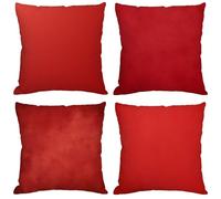 Outdoor Waterproof Cushion Covers 55x55 cm Set of 4 Red Decorative Pillows Invisible Zipper Nordic Style Sofa Cushions for Patio Decor Gift Y-1013
