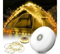 Outdoor Waterproof LED String Lights, Portable Stowable Strip Light Tape, IP44 Waterproof Camping String Lights, Retractable LED Tent Fairy Lights for Camping Hiking Tent (Warm Light, 32Ft)