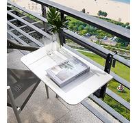 Outdoor Weatherproof Folding Table Adjustable Hanging Balcony End Table Portable Foldable Design
