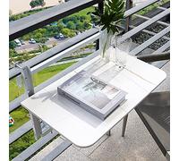 Outdoor Weatherproof Folding Table Adjustable Hanging Balcony End Table Portable Foldable Design