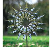 Outdoor Wind Spinner, Wind Spinner for Garden, Wind Sculptures Spinners, Dynamic 3D Windmill, with Metal Garden Stake, Gardening Plug Wind Spinners Decor for Yard, Garden, Outside (Silver)