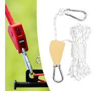Outdoor Windproof Rope, Portable Adjustable Windproof Fix Camping Rope, Retractable Heavy Duty Ratchet Tie Down Straps with Pulley, Adjustable Rope Pulley System for Outdoor Activities (White,6mm*5M)