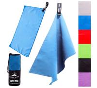 Outdoor World Serviette de Bain en Microfibre séchage Rapide, compacte, Ultra légère pour Natation, randonnée, Camping, Yoga, Sport 200 x 100cm (Bleu Océan, XX-Large)