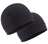 OutdoorEssentials 2X Bonnet sous Casque - Bonnet Fin pour Femme et Homme - Bonnet sous Casque pour l'hiver - Bonnet Sportif Léger - sous Casque de Velo et Running - Noir