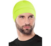 OutdoorEssentials Bonnet sous Casque - Bonnet Fin pour Femme et Homme - Bonnet sous Casque pour l'hiver - Bonnet Sportif Léger - sous Casque de Velo et Running - Jaune