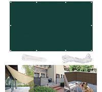 Outdoorfor Store léger en polyester transparent pour balcon et terrasse avec œillets, attaches en nylon et cordon pour une installation facile Vert foncé 85 x 850 cm
