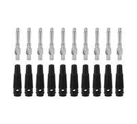 Outdoorm 10 pièces 4mm 7 broches fiche banane en cuivre 1000V 32A fiches mâles empilables avec manchon souple vis serrée (Noire)