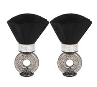 Outdoorm 2 pièces brosse de plumeau de cou de barbier poils souples poignée ergonomique Mini brosse à cheveux de barbier Portable pour la coupe de cheveux