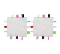 outdoorm 2 pièces Couverture de sécurité pour bébé Serviette Douce et apaisante Serviette en Peluche réconfortante pour bébé (Blanche)