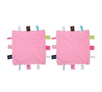 outdoorm 2 pièces Couverture de sécurité pour bébé Serviette Douce et apaisante Serviette en Peluche réconfortante pour bébé (Rose)