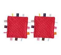 outdoorm 2 pièces Couverture de sécurité pour bébé Serviette Douce et apaisante Serviette en Peluche réconfortante pour bébé (Rouge)