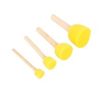 outdoorm 4Pcs Manche en Bois Pochoir Éponge Mousse Brosse Meubles Artisanat Art Peinture Outil