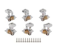 outdoorm 6Pcs Guitar String Tuning Peg Metal Open Tuner Key Machine Set Kit pour Acoustique Électrique (Argent)
