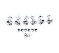 outdoorm 6Pcs Guitar String Tuning Peg Metal Open Tuner Key Machine Set Kit pour Acoustique Électrique (Argent)