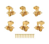outdoorm 6Pcs Guitar String Tuning Peg Metal Open Tuner Key Machine Set Kit pour Acoustique Électrique (Or)