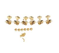 outdoorm 6Pcs Guitar String Tuning Peg Metal Open Tuner Key Machine Set Kit pour Acoustique Électrique (Or)