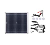 outdoorm - Chargeur de Panneau Solaire Portable à Double Port USB, Panneau Solaire de Charge avec Clip pour Le Camping en Plein air