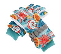 outdoorm Gants de ski enfants thermique étanche à vent en plein air hiver neige clairs bleu enfants cinq doigts (M)