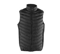 outdoorm hommes alimenté par USB noir gilet chauffant maintien au chaud coton veste chauffante intelligente sans manches (5XL)