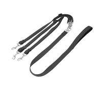 outdoorm Laisse pour Chien à 3 Voies Polyvalente en Nylon épaissi Laisse de Coupleur de Chien en Nylon réglable Amovible avec poignée rembourrée pour l'entraînement à la Marche (Noire)