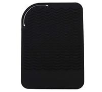 Outdoorm Lisseur à cheveux en silicone Résistant à la chaleur Couverture Wrap Voyage Bigoudi Tapis antidérapant (Noire)