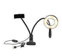 outdoorm - lumière de remplissage LED réglable alimentée par USB, support de téléphone pour photographie, diffusion en direct, noir