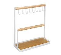 outdoorm Organisateur de Bijoux en métal Moderne à 2 Niveaux, présentoir de Bracelets et de Colliers, présentoir d'arbre avec Plateau