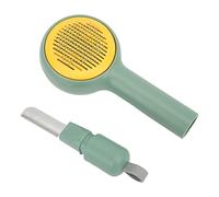 outdoorm Peigne à poils d'animaux auto-nettoyant, brosse à nœud ouvert avec poignée confortable pour la perte et le toilettage (Troisième génération/y compris nœud ouvert (vert)