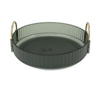 outdoorm Plateau de Rangement Rond Rotatif à 360 degrés, étanche, Transparent, Organisateur de Bureau, Plateau d'affichage avec Double poignées pour Chambre à Coucher et Salle de Bain (Verte)