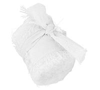 outdoorm Ruban en Mousseline de Soie 5M DIY Intéressant Style Rustique Texture Polyester Teint à la Main Ruban Décoratif Vintage pour Emballage Cadeau (Blanc HM2231603)