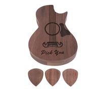 outdoorm Support de boîte à Médiators pour Guitare Collecteur gravé avec 3 médiators en Bois Triangle Classique RPC-4