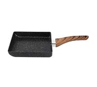outdoorm Tamagoyaki Rectangulaire Non Stick Casserole Noir Pratique Poêle À Frire Cuisine Fournitures Cuisinière À Induction Pierre Revêtement Durable En Aluminium Manche En Bois